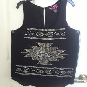 Black  Gold/Siler Beaded Top